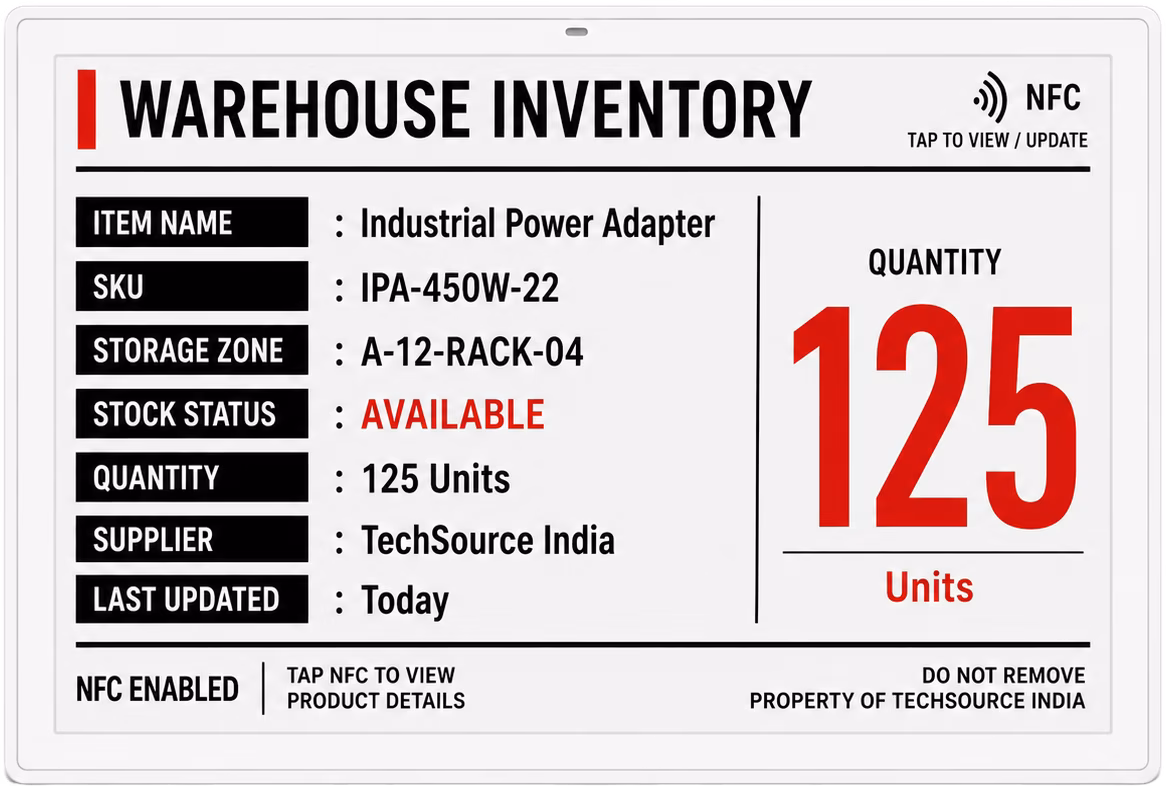 Inventory label display illustration