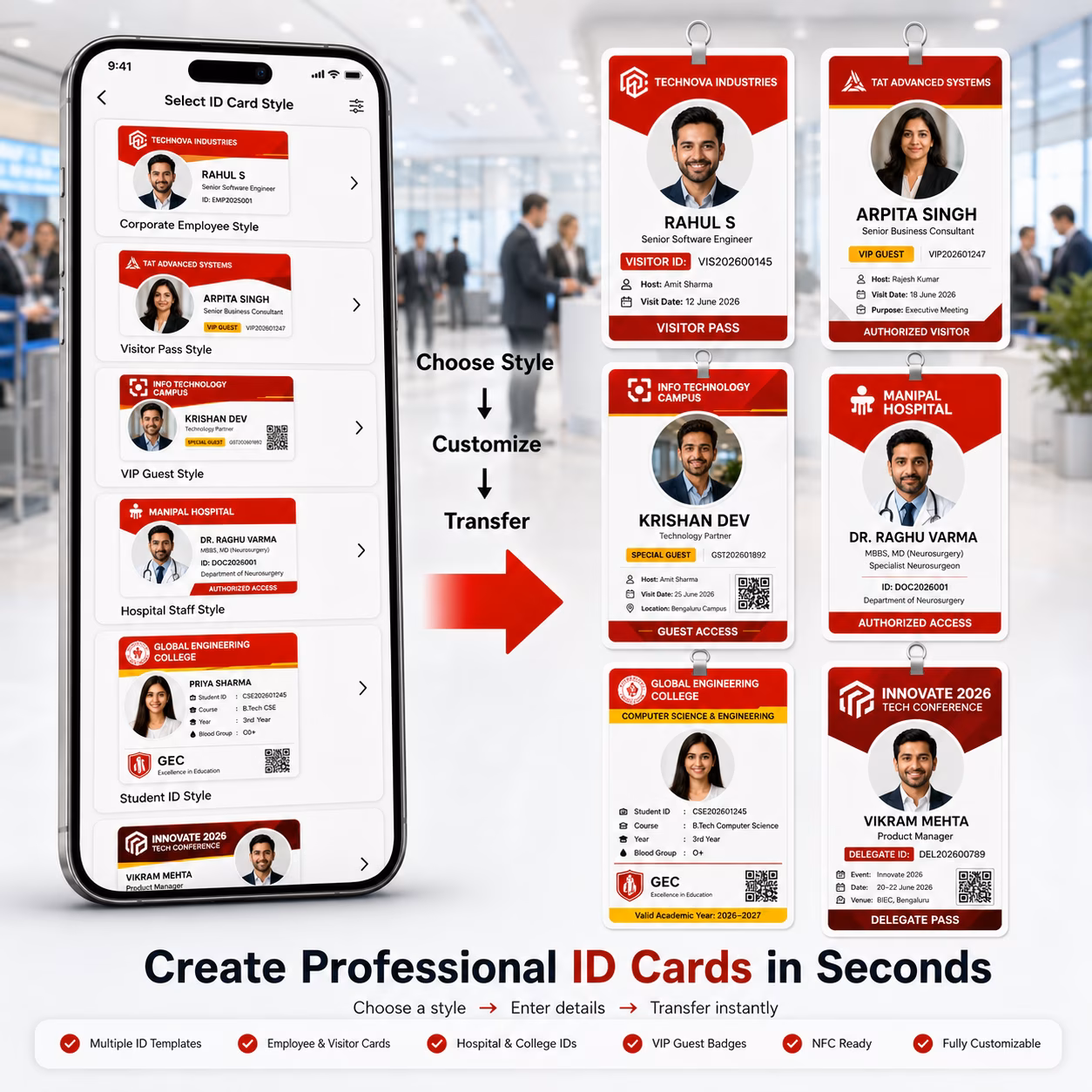 Id card display and example phone app concept 2