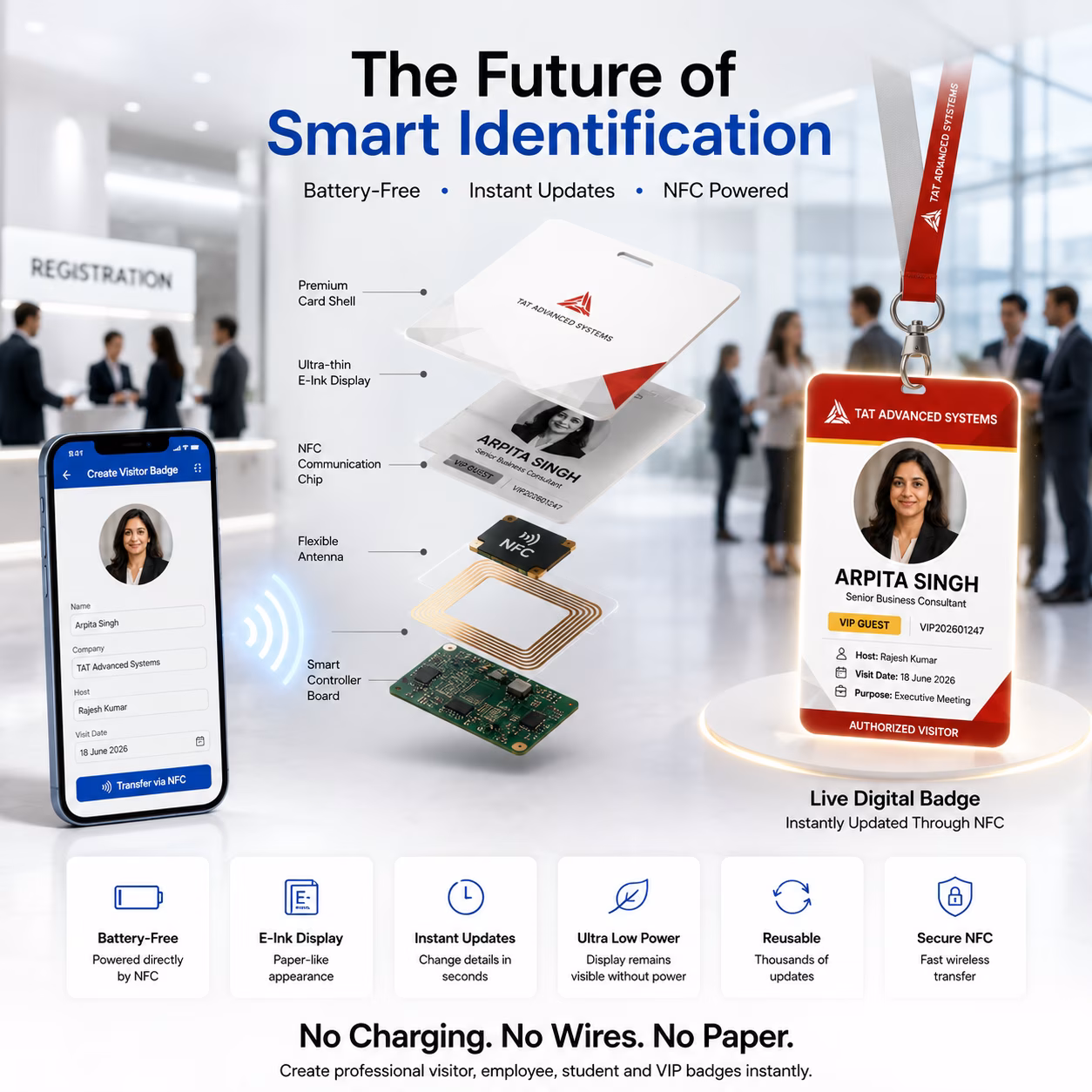 Id card display concept infographic 1
