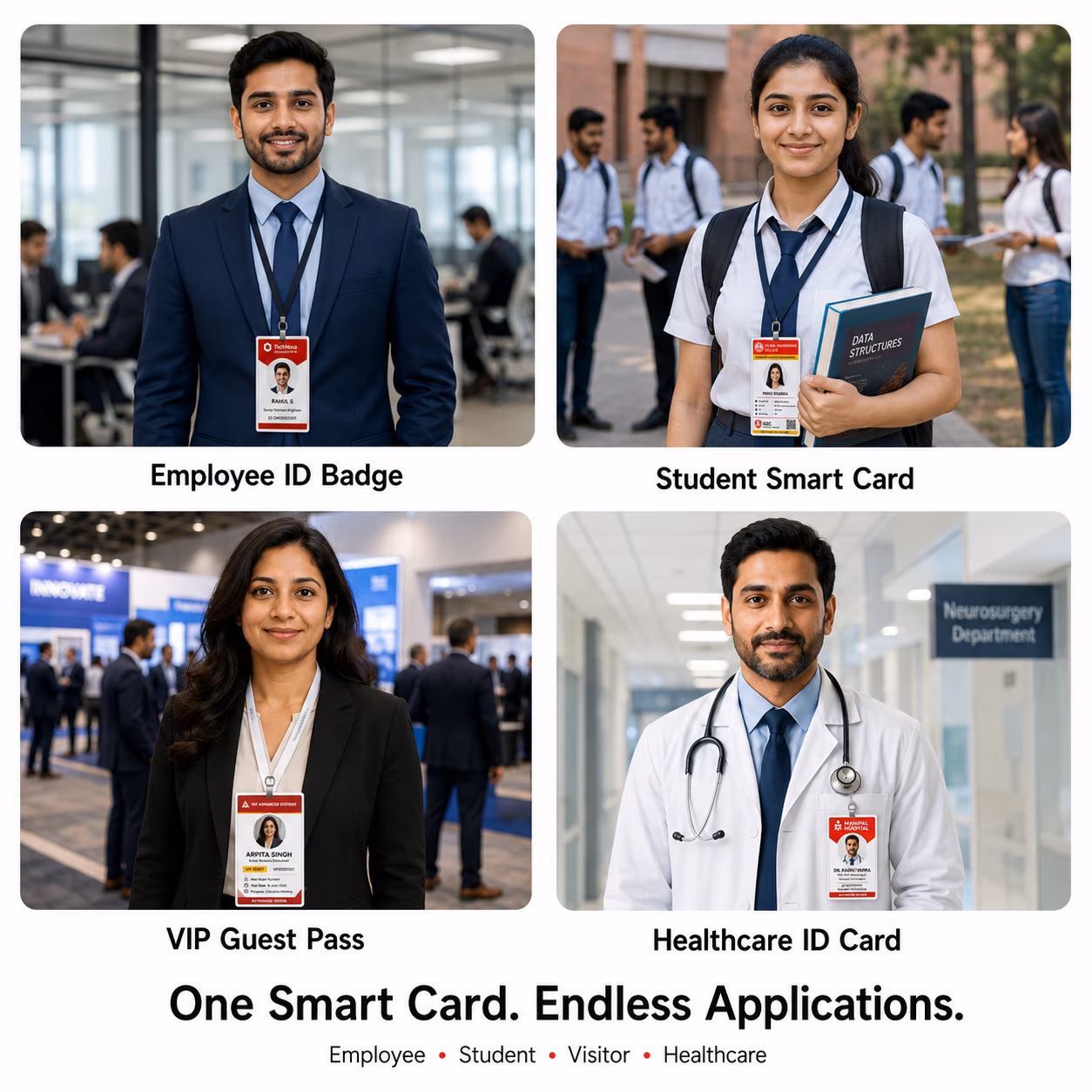 Id card display concept infographic 3