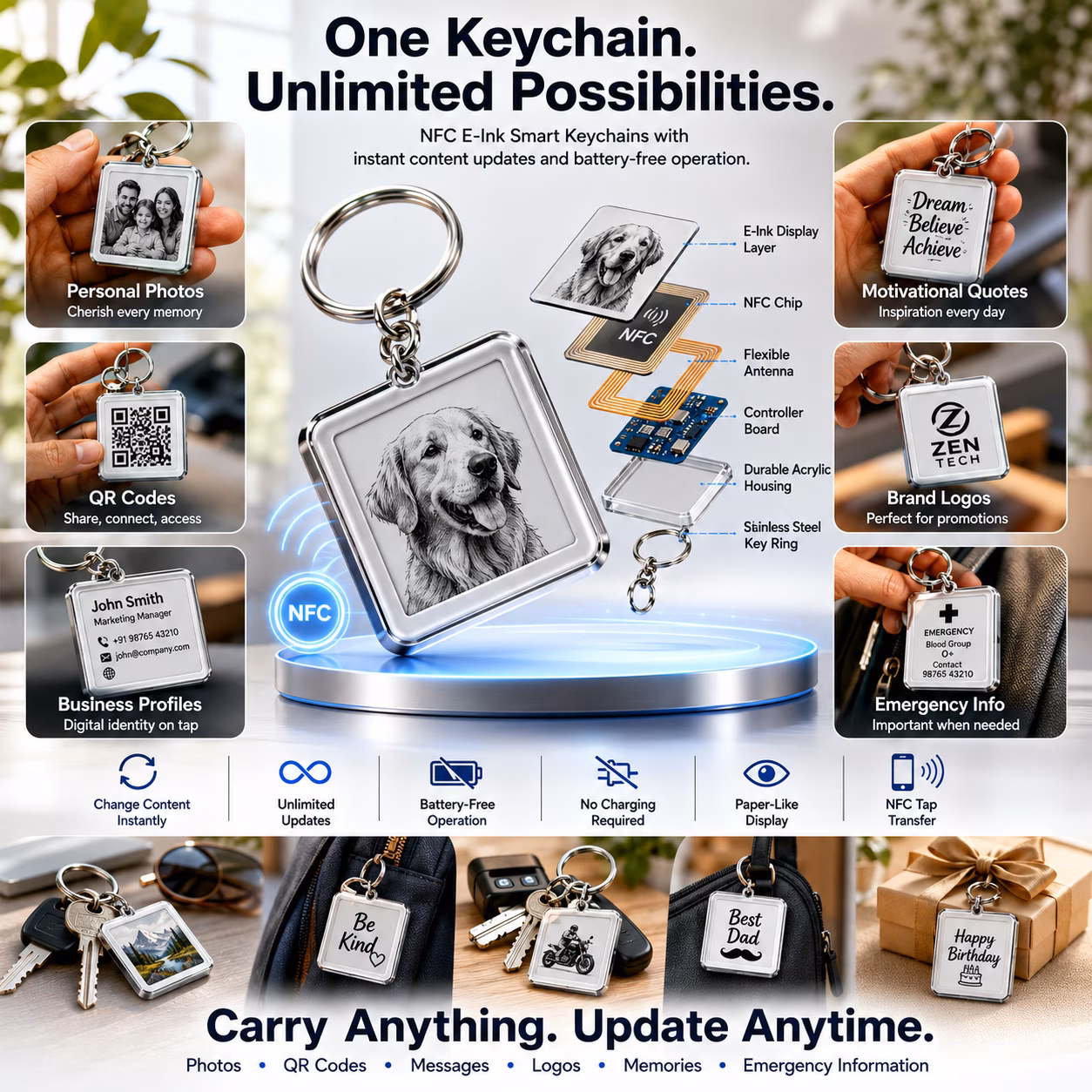 Key chain display use-case overview