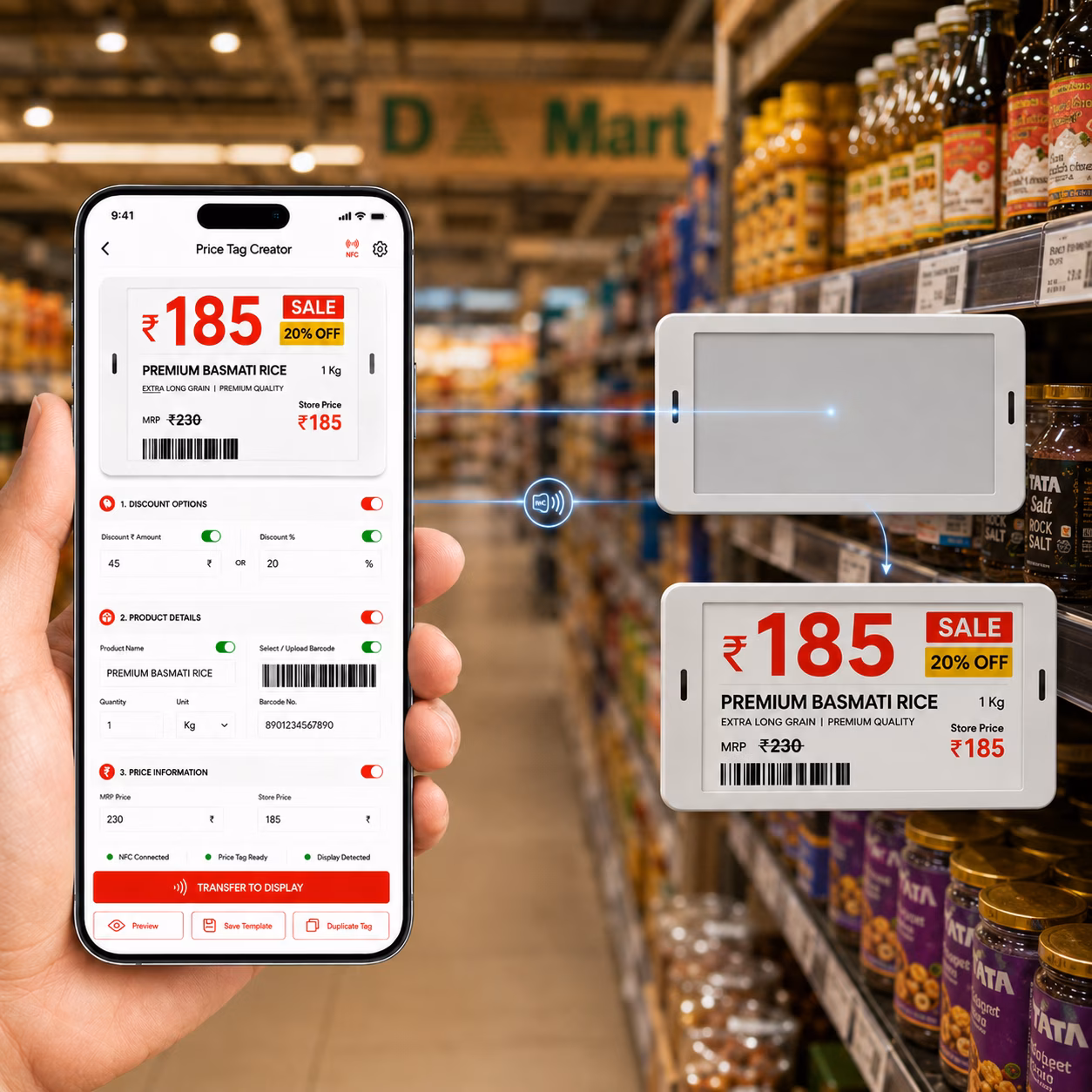 Price tag display and example phone app concept 1